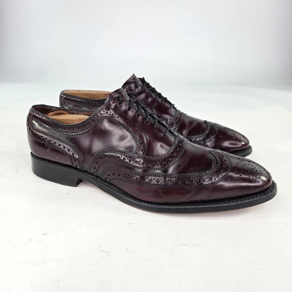 Allen Edmonds McAllister Mens Oxford US 10 C Narrow Leather Wingtip Brogue Shoes - Picture 3 of 10